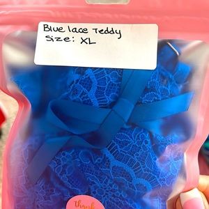 Victoria’s Secret Blue Lace Teddy open back NWT size XL